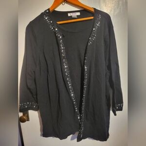 4 for $30 🌈 TanJay knit sparkley 3/4 sleeve fooler twin set size 2X